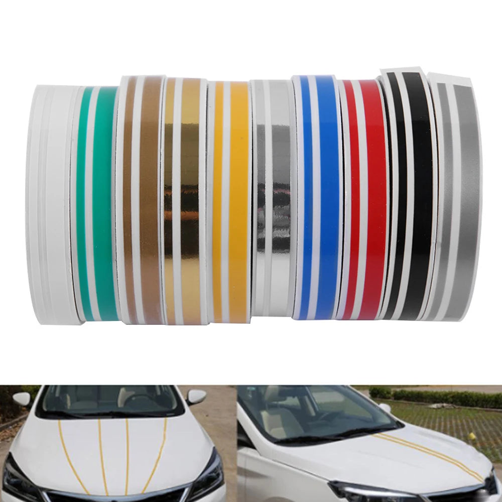 Multicolor Pinstripe Vinyl Tape for Car Body Customization - Waterproof Self-Adhesive Decorative Stripe Roll for Automotive Styling and Personalization