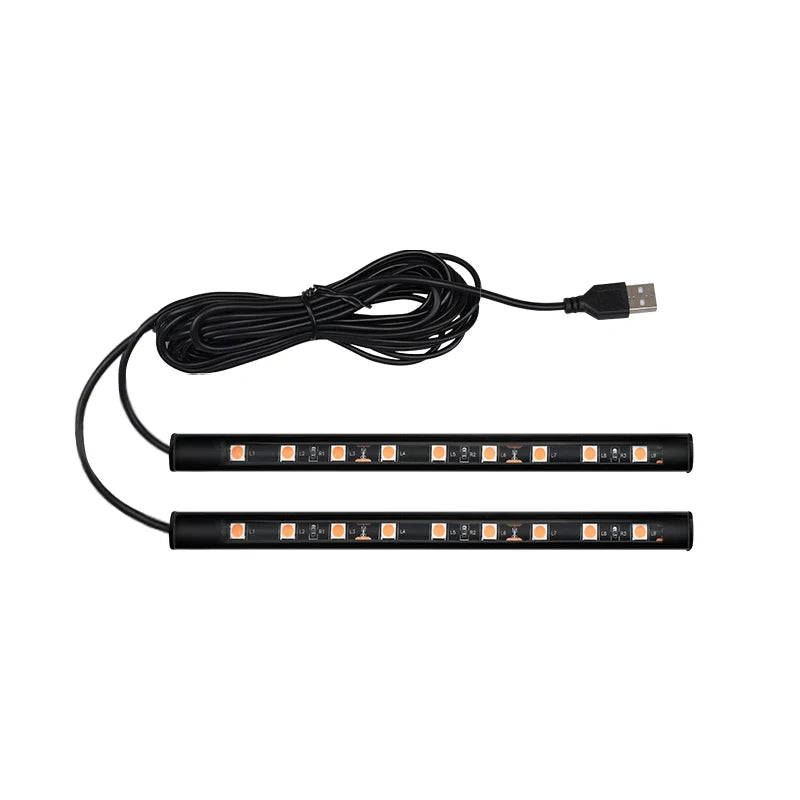 Single Color LED Car Interior Ambient Footwell Light Strip, Set of 2