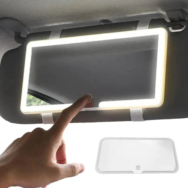 Car Sun Visor Vanity Mirror Car Vanity Mirror with 3 Light Modes and 60 LEDs Rechargeable Cosmetic Mirror Car Mirror Makeup