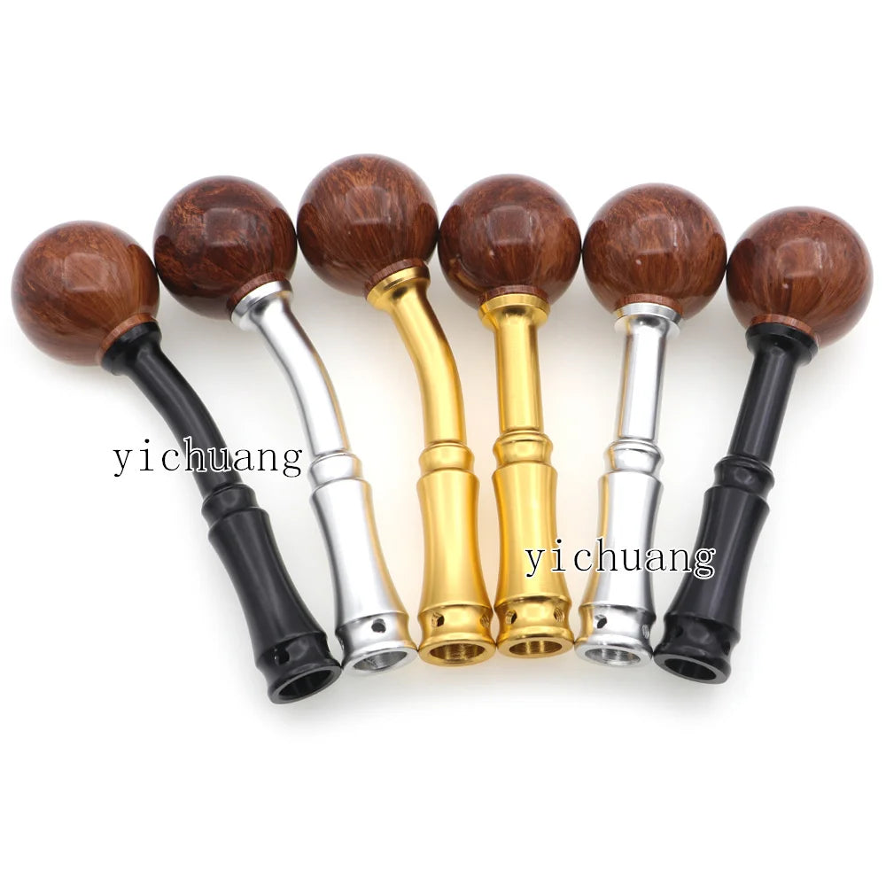 Manual Transmission Universal Peach Wood Style Shift Knob Ball - Long Aluminum Alloy Lever Adapter with Comfortable Grip