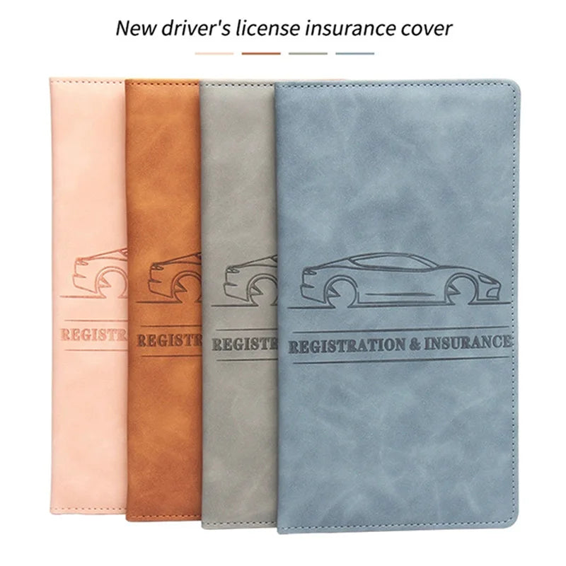 Car Registration Insurance Holder Driving License Cover Leather Auto Documents Drivers License Storage Bag