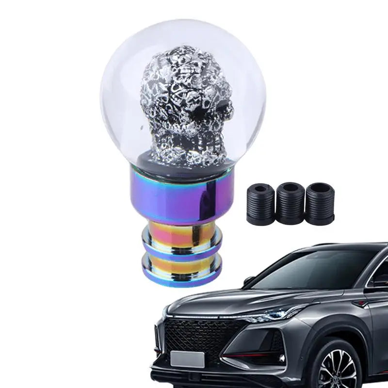 Shifter Knob Adapter Crystal Bubbles Acrylic Gear Shift Knob Lever Handle Long Stick Gear Head Transparent Car Styling