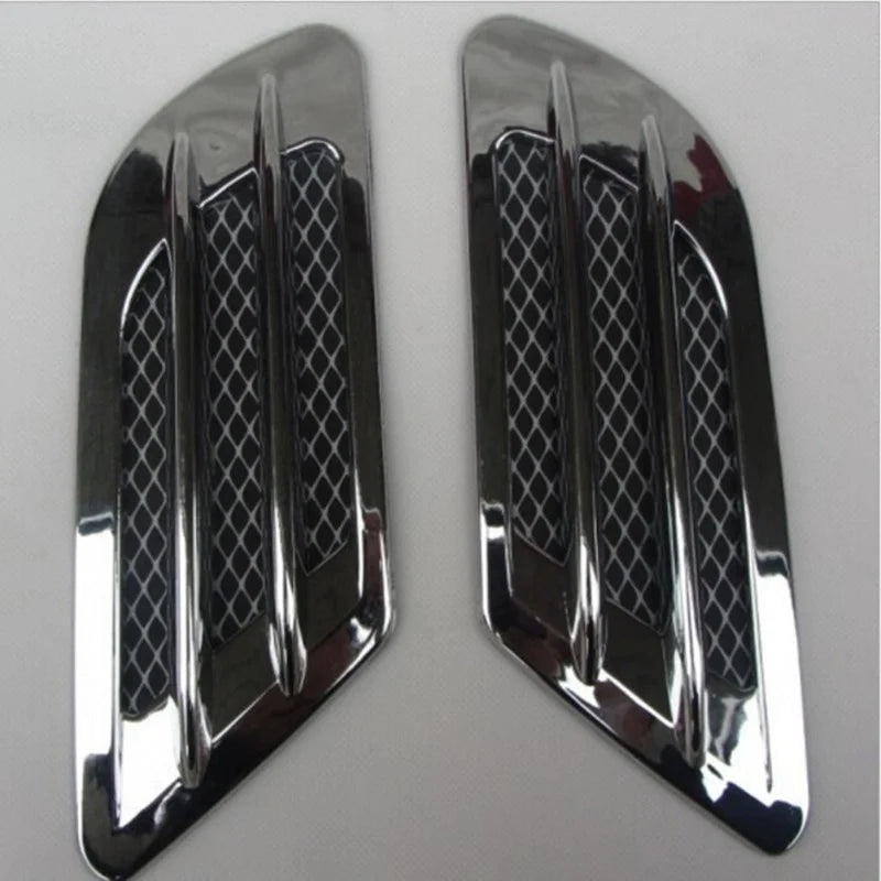 2Pcs Car 3D Faux Air Vent Stickers - Stylish Fender Cover Grille Decoration for Enhanced Vehicle Aesthetic