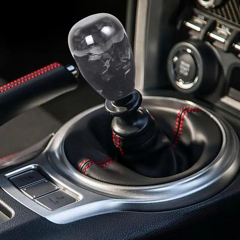 Universal Carbon Fiber Shift Knob for Manual Transmission Vehicles - Includes 3 Adapters for Easy Installation