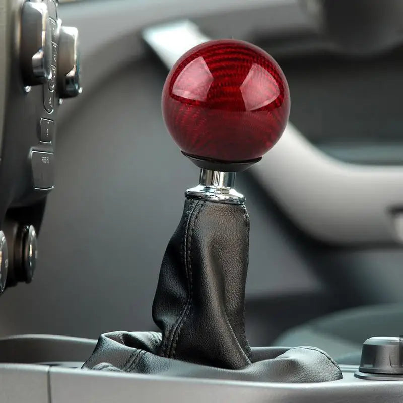 Carbon Fiber Gear Shift Knob for Manual Transmission Cars - Ball Shape Auto Shift Lever Cover for Modified Vehicles