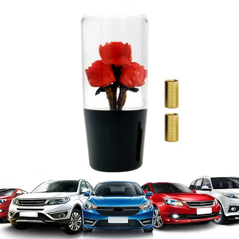 Rose Flower Gear Shift Knob for Most Manual and Auto Transmissions - Car Shifter Grip Knob