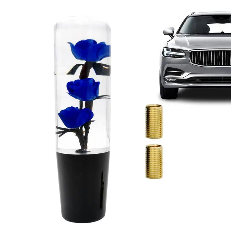 Rose Flower Gear Shift Knob for Most Manual and Auto Transmissions - Car Shift Stick Lever with Rose Design Grip - Perfect Addition for Classic and Modern Cars