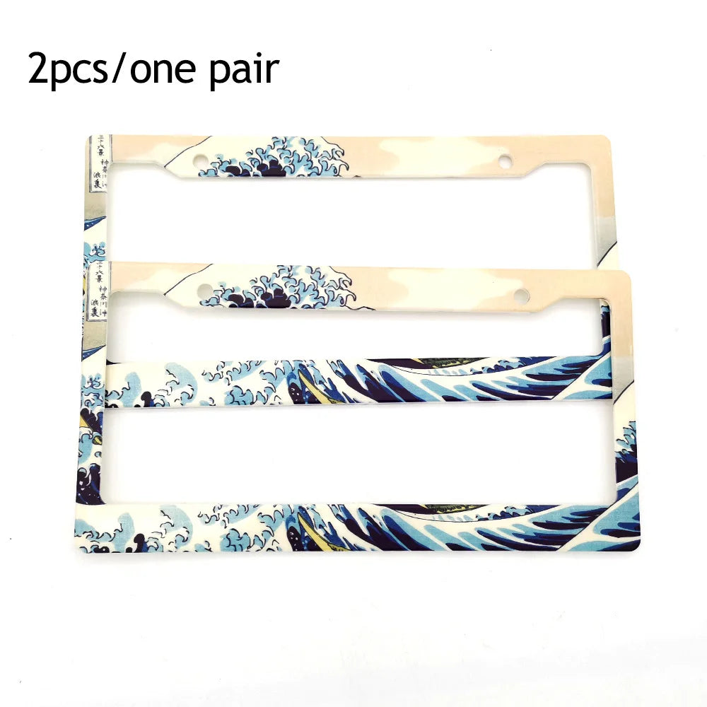 1 Pair(2pcs) JDM Racing Style USA Standard ABS Car License Plate Frame For Tofu Akina Fake Taxi Spoon Hokkaido Decoration Auto