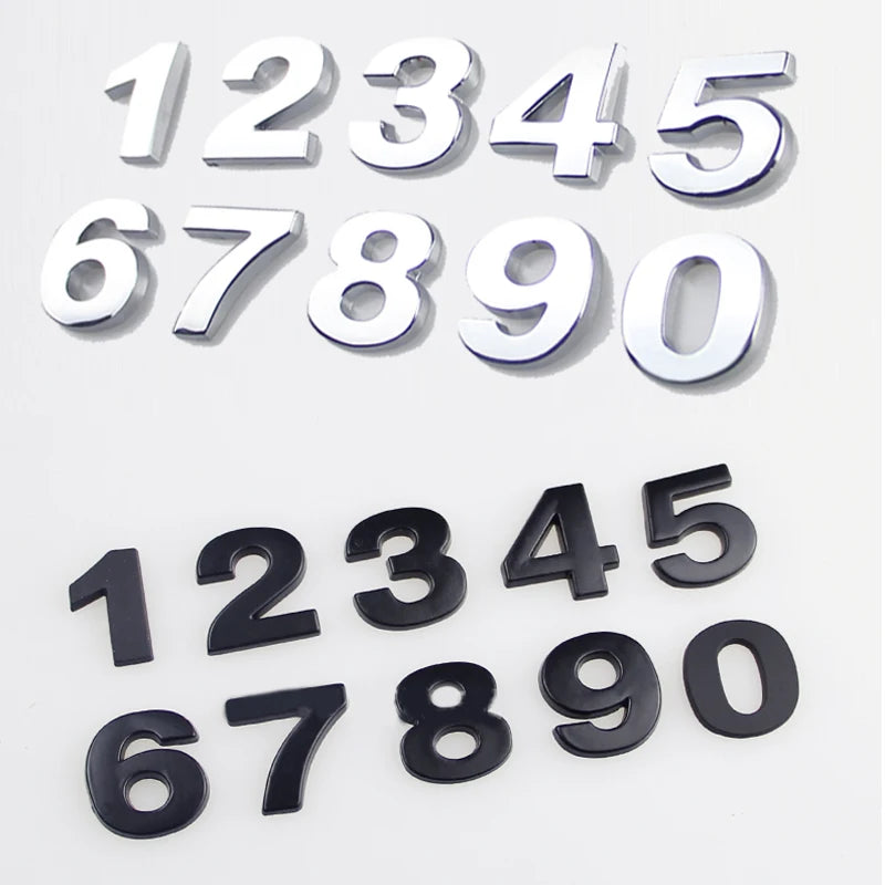 3D Chrome Numbers for DIY Metal Car Logo Emblem