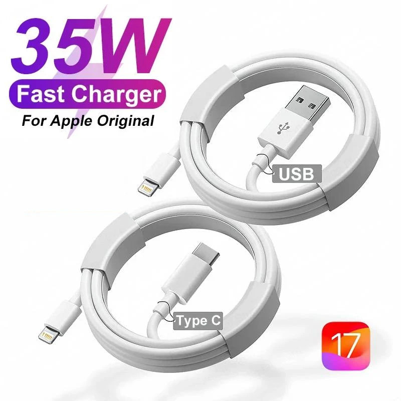 35W Fast USB-C Charger for iPhone & Apple Devices - Quick Charge, Compact Design, Data Cable Included