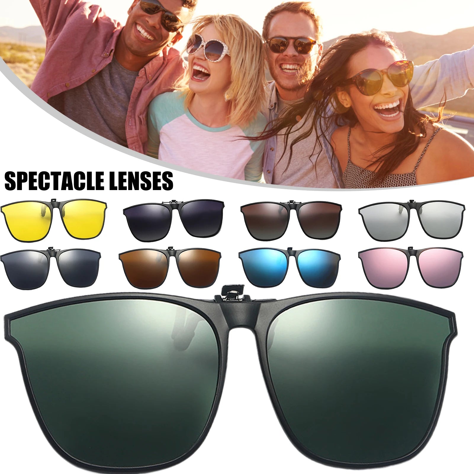 Polarized Clip-on Flip Up Sunglasses Easy to Use Durable UV400 Lenses Great for Racing Skiing LL@17