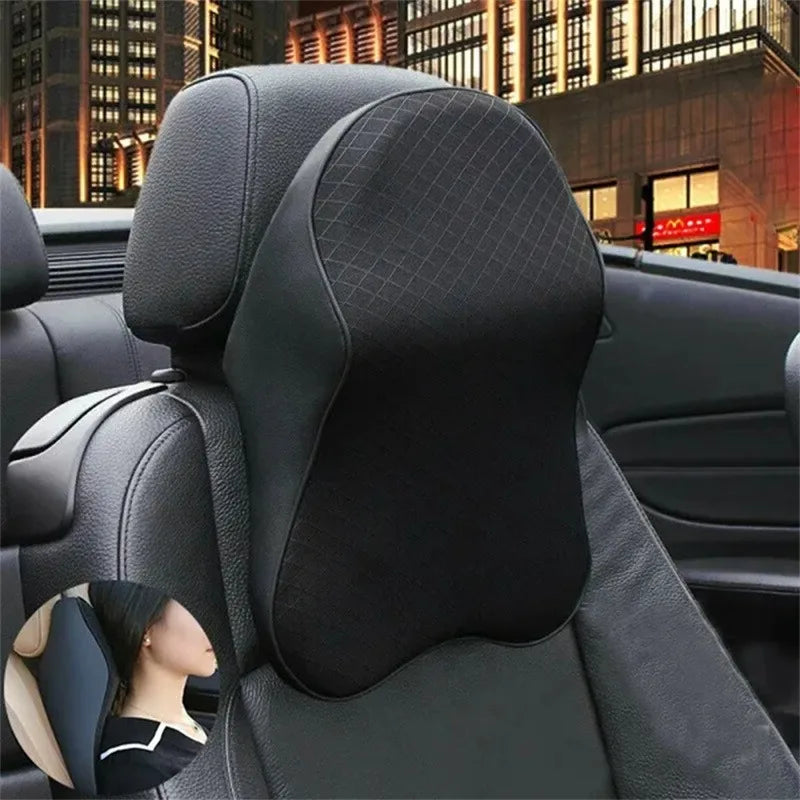 = Comfort 3D Memory Foam Car Neck Pillow - Breathable Headrest Seat Cushion for Travel & Long Drives