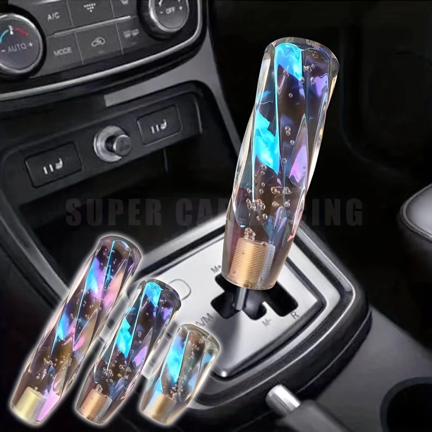 Translucent Color Crystal Wave Diamond Shift Knob, Replacement Shift Knob