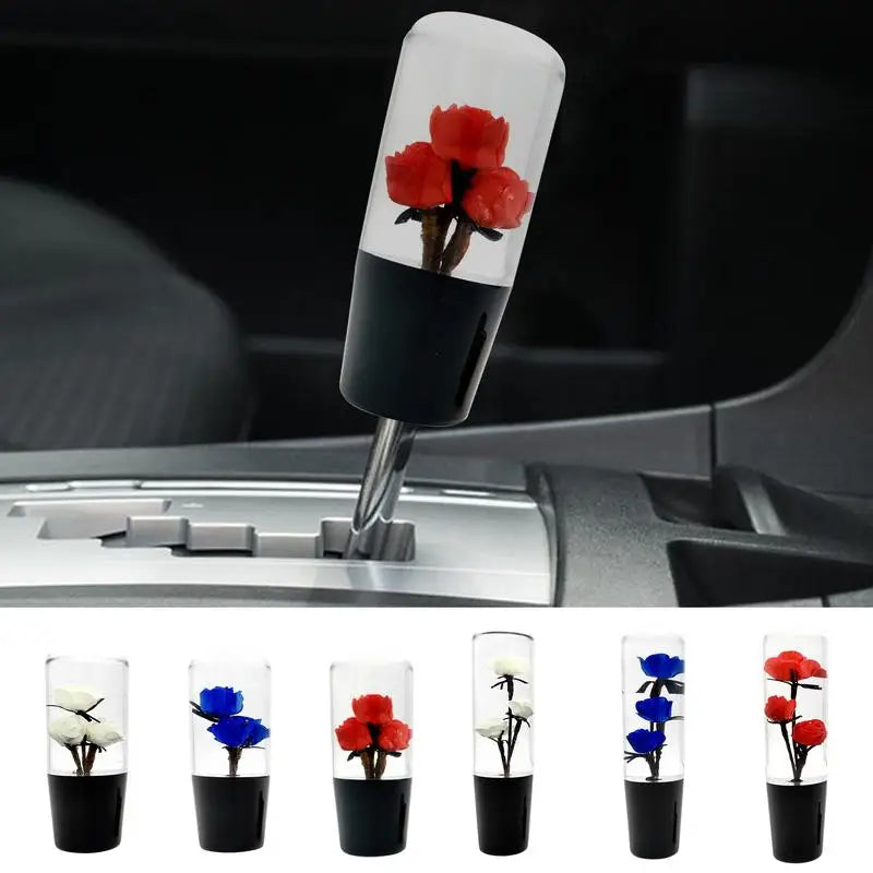 Rose Flower Gear Shift Knob for Most Manual and Auto Transmissions - Car Shift Stick Lever with Rose Design Grip - Perfect Addition for Classic and Modern Cars