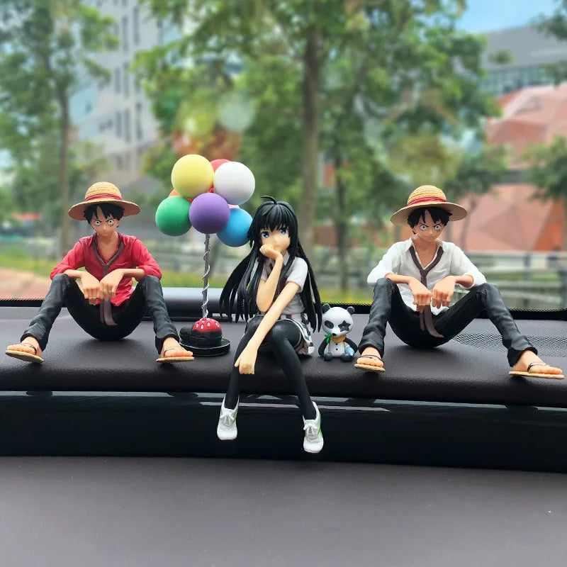 One Piece Monkey D Luffy Yukino Anime Figure Models Toys Sabo Ace Doll Cake Car Decoration Collection Children Toys