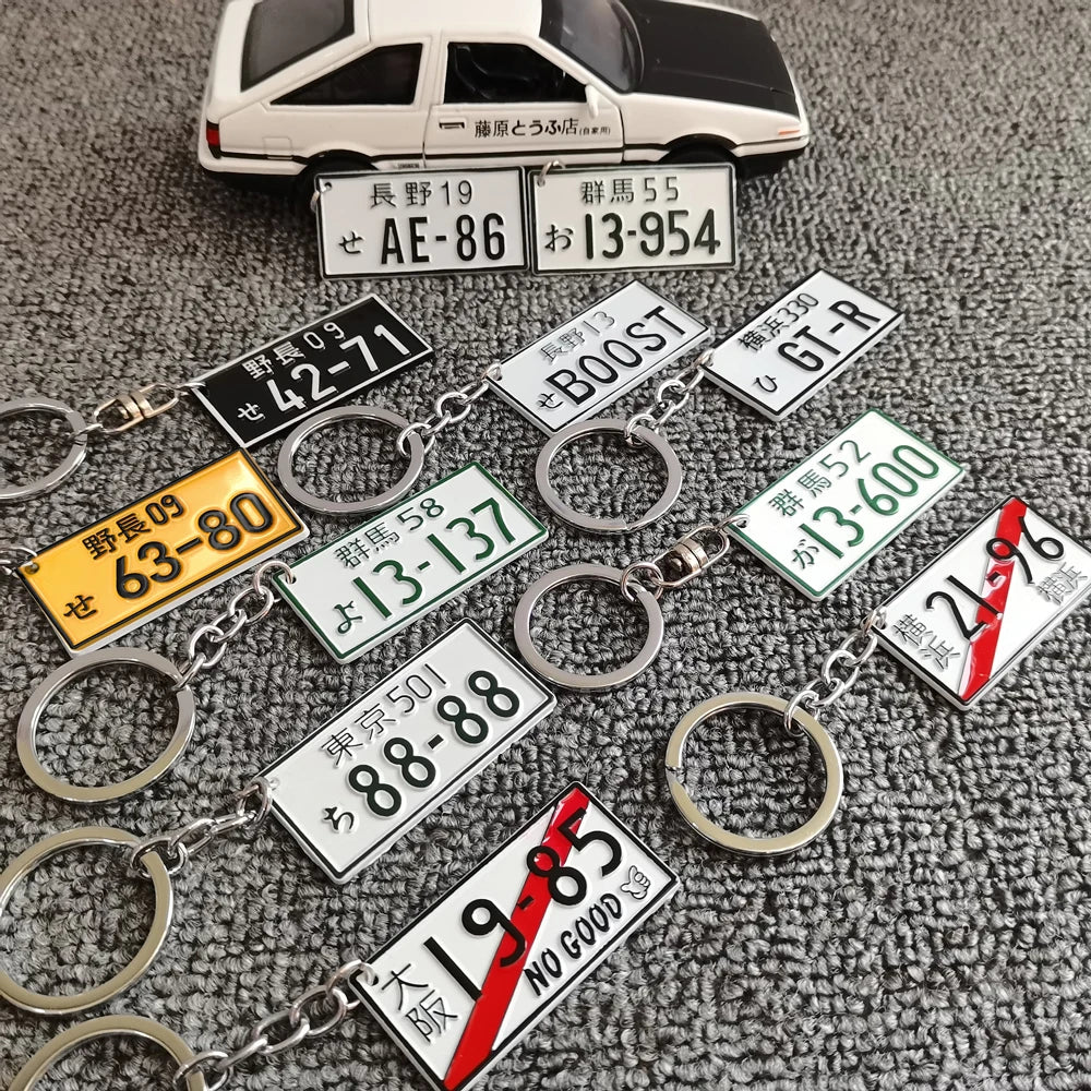 JDM Racing 3D Japanese License Plate Keychain – Metal Keyring for Car Enthusiasts