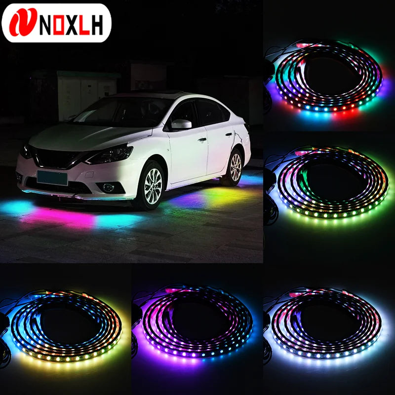 Full Color LED Underglow Car Chasis Light Strip, APP or Remote with Voice Control, Ambient Underbody Neon Lamp