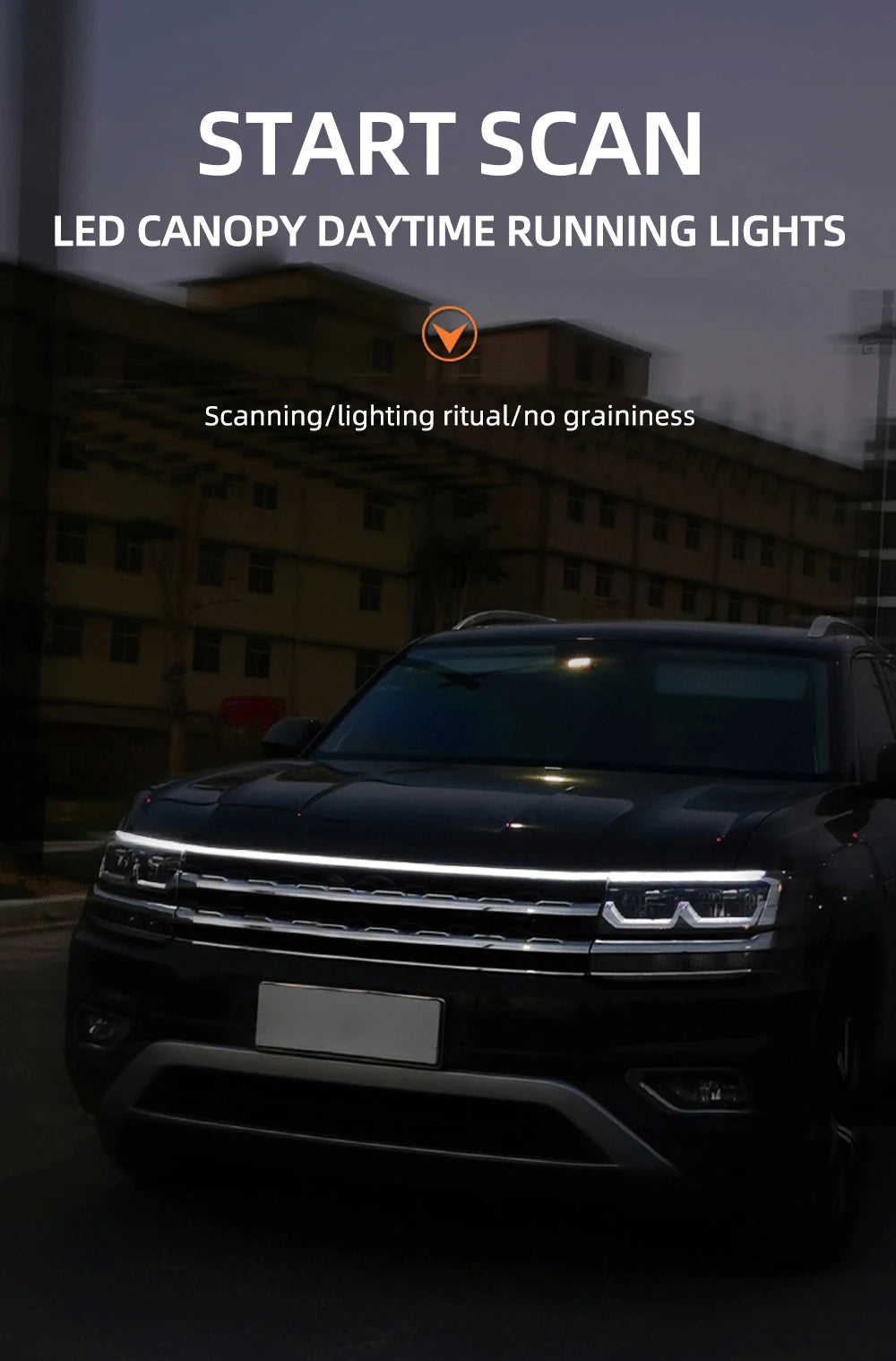 Daytime Running Car Hood LED Strip Lighting