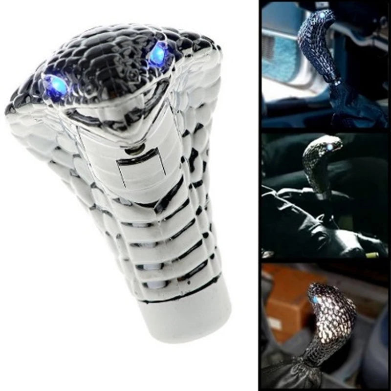 Manual Transmission Cobra Snake Shape LED Shift Knob - Ergonomic Car Handle with Adjustable Lighting