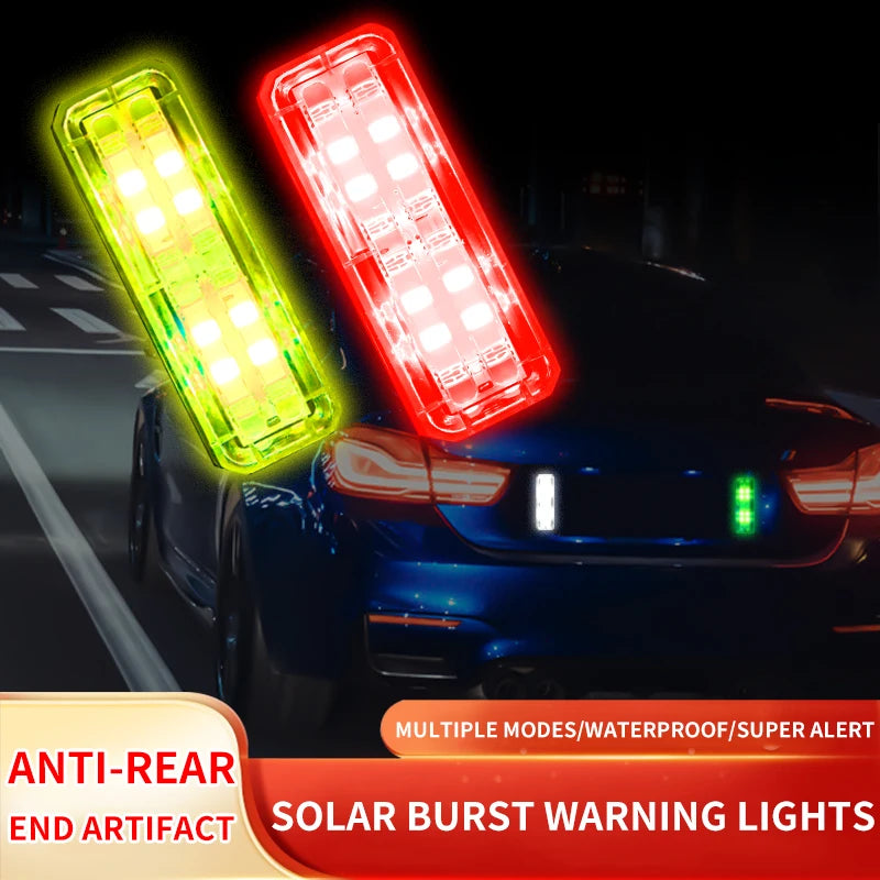 High-Visibility Solar-Powered LED Strobe Warning Lights for Cars, Trucks, and Emergency Vehicles - Versatile Automotive Safety Lights