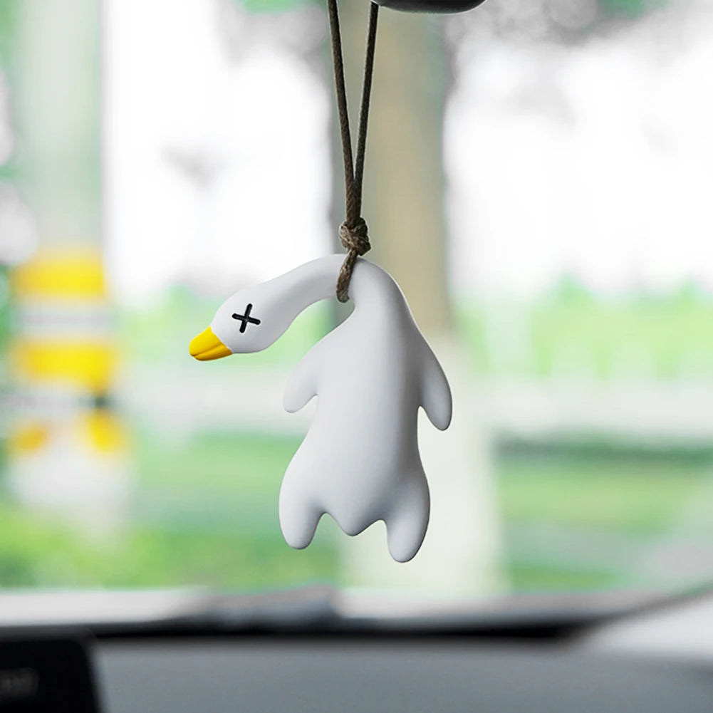 Funny Goose Neck Swinging Car Hanging Rearveiw Mirror Ornament