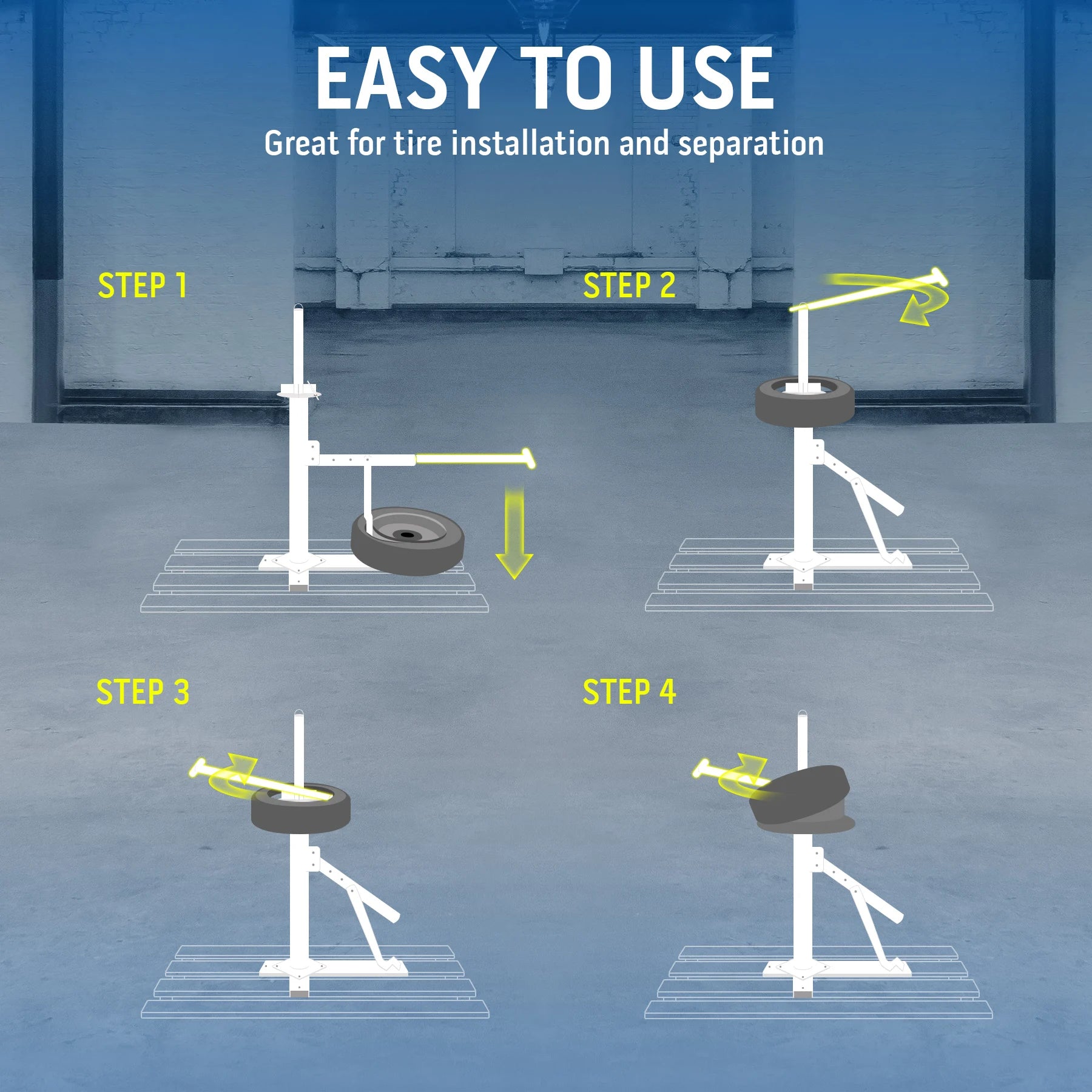 Samger Tire Changer Manual Demount For Car Truck Van Camper RV Vacuum Motorcycle Tyre Changing Repair Tool Dismantle Machine