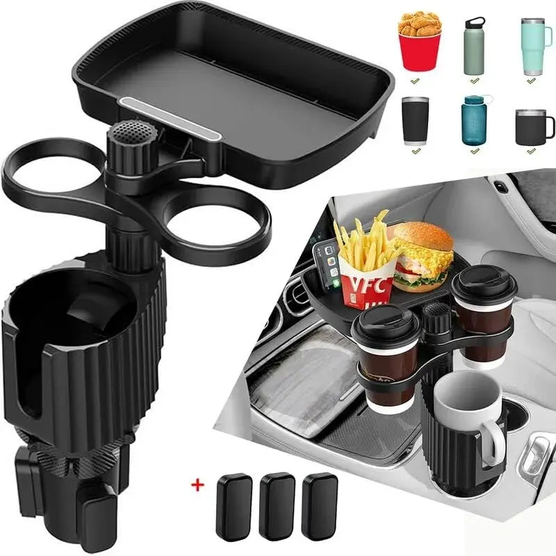 Detachable Car Cup Holder Expander Tray  Car Food Tray  Table for Eating  Expandable Cup Holder for Cars