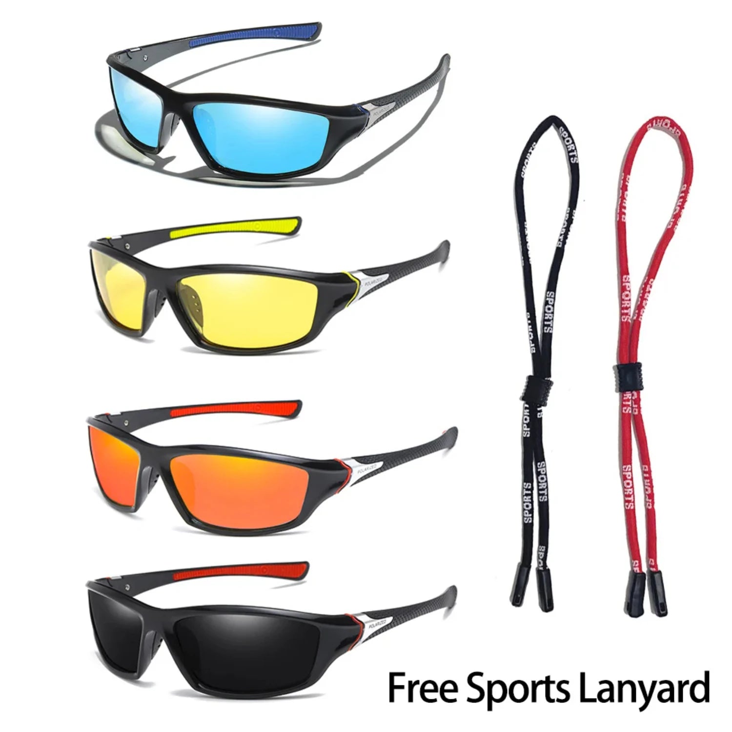 Mens Polarised Sunglasses - Sports Motorbike Driving Safety Goggles - Anti-Glare