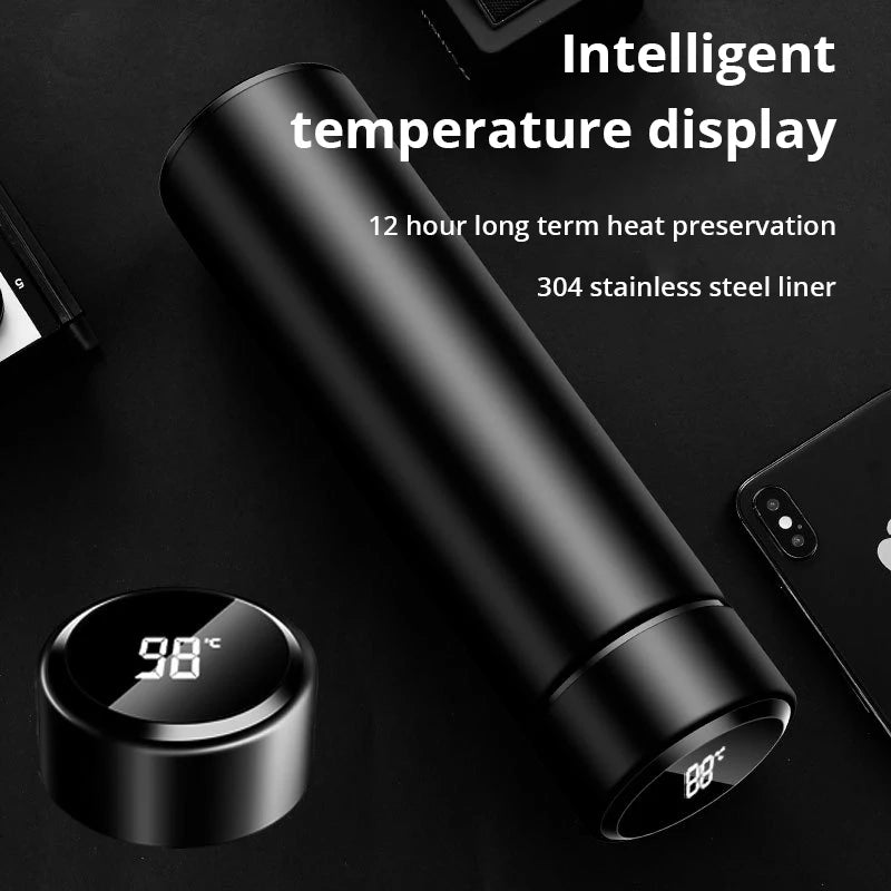 Digital Temperature Display Smart Thermos – 500ML Stainless Steel Insulated Bottle for Hot & Cold Drinks