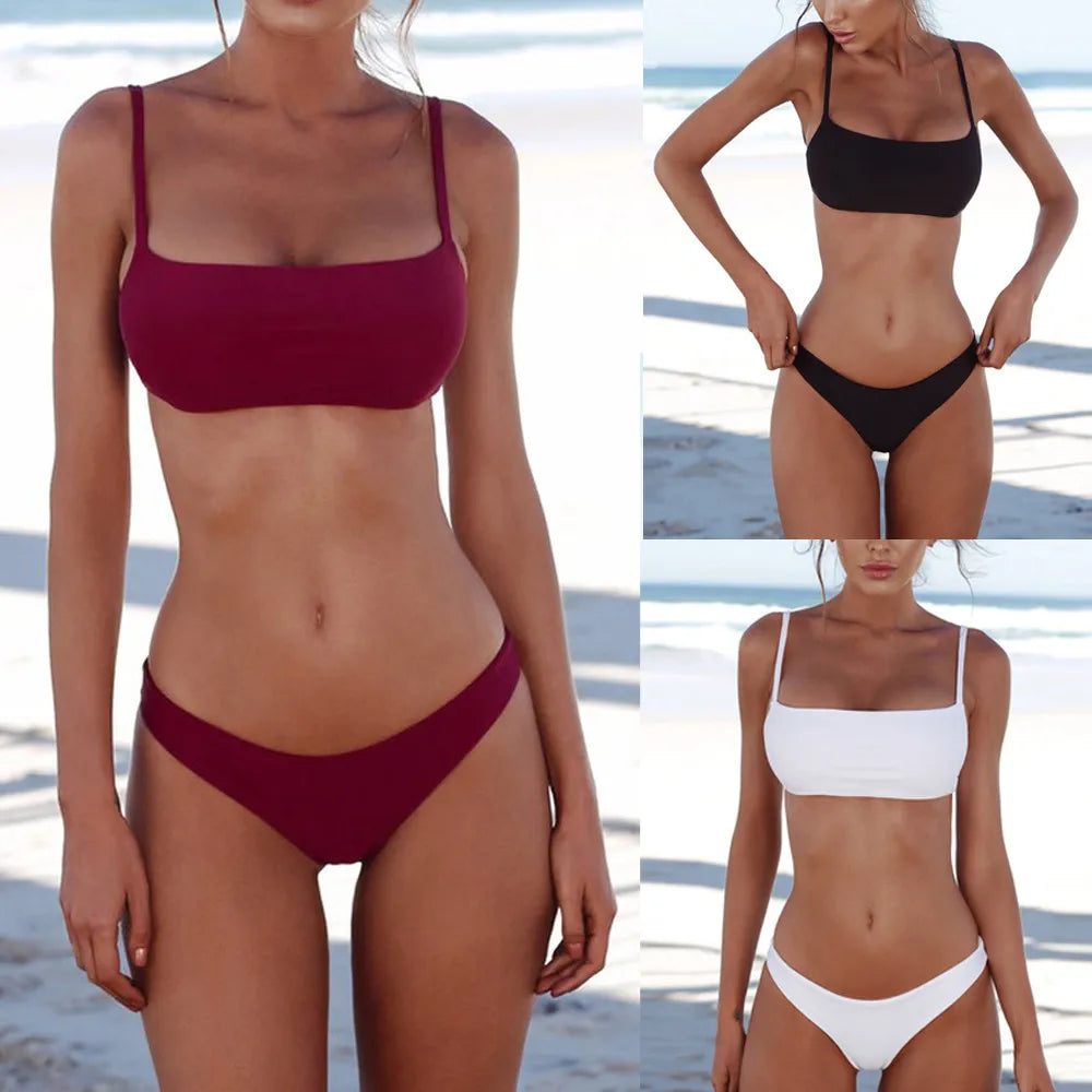 Women Bandeau Bandage Bikini Set Push Up Brazilian Swimwear Beachwear Swimsuit