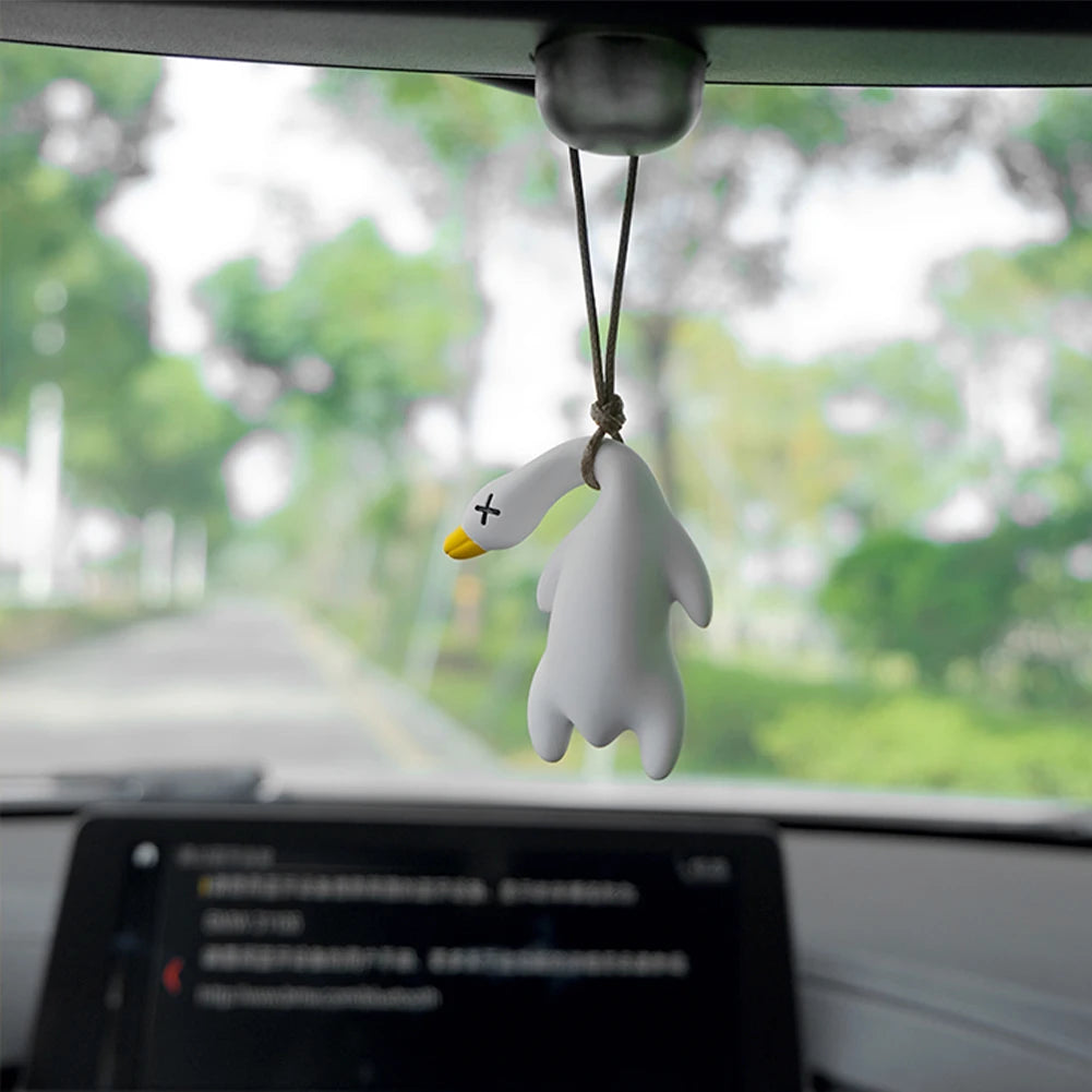 Funny Goose Neck Swinging Car Hanging Rearveiw Mirror Ornament