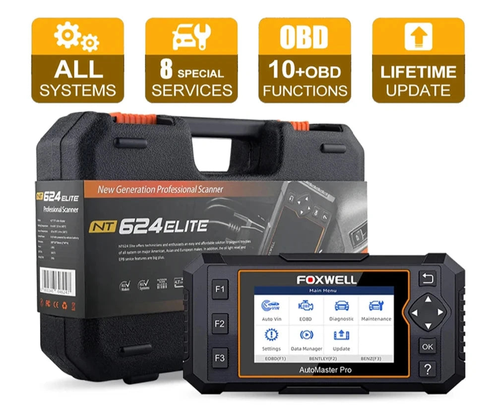 All-in-One OBD2 Scanner with 8 Reset Functions for Complete Vehicle Diagnostics - ABS, DPF, EPB, SAS, SRS, TPMS, Engine Code Reader