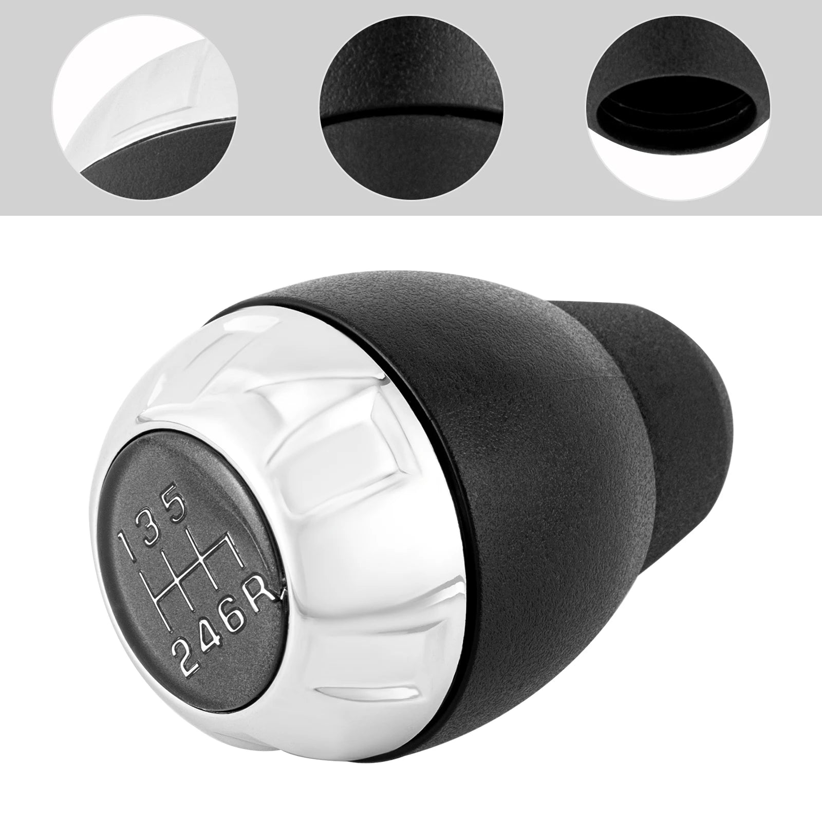 6 Speed ChromeLeather Manual Shift Knob