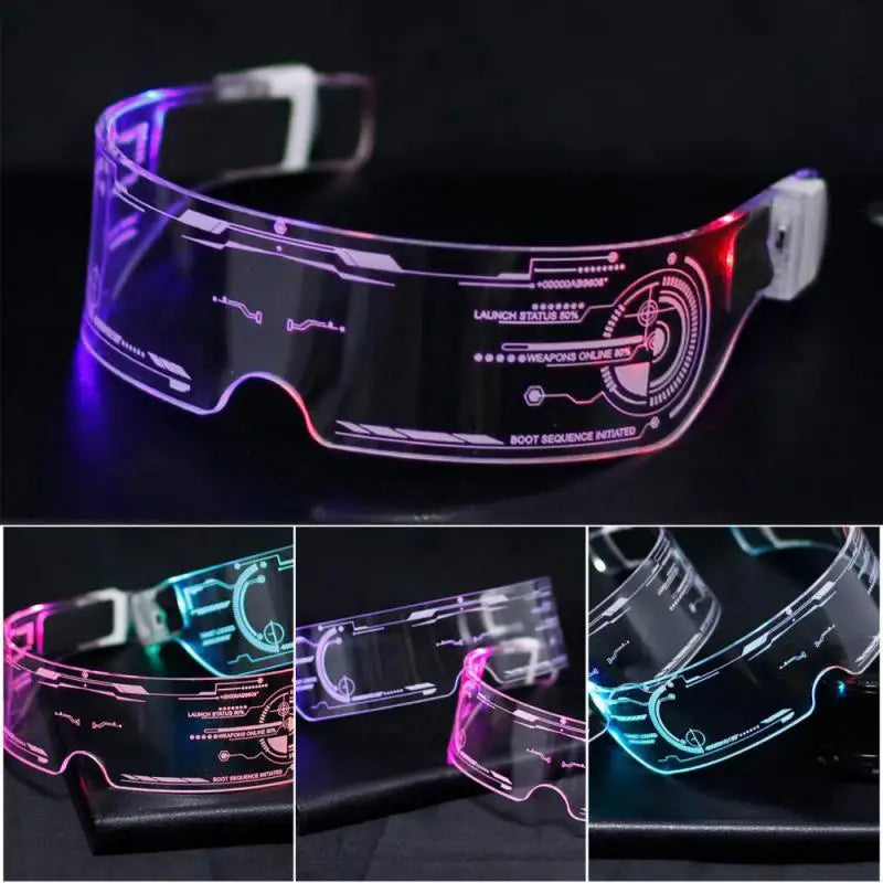 Colorful Luminous Futuristic Electronic Visor Glasses for Party or Nightlife