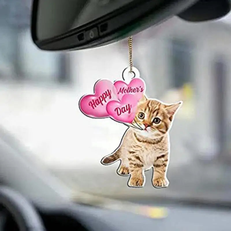 Cute Cat Auto Rearview Mirror Pendant Car Interior Decoration Swinging Cat For Car Kawai Car Decoration Accessories