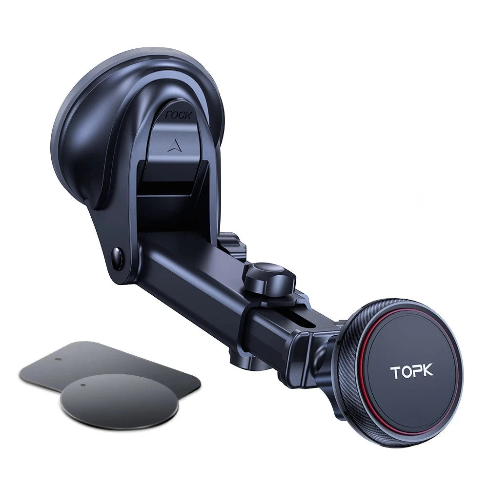 360° Adjustable Magnetic Car Phone Holder for Windshield & Dashboard - Strong Suction for Hands-Free Navigation