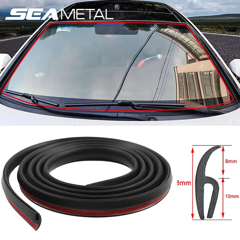 2m Car Windshield Panel Moulding Seal Strip Sticker Dustproof Rubber Sealing Strip for Auto Car Dashboard Windshield