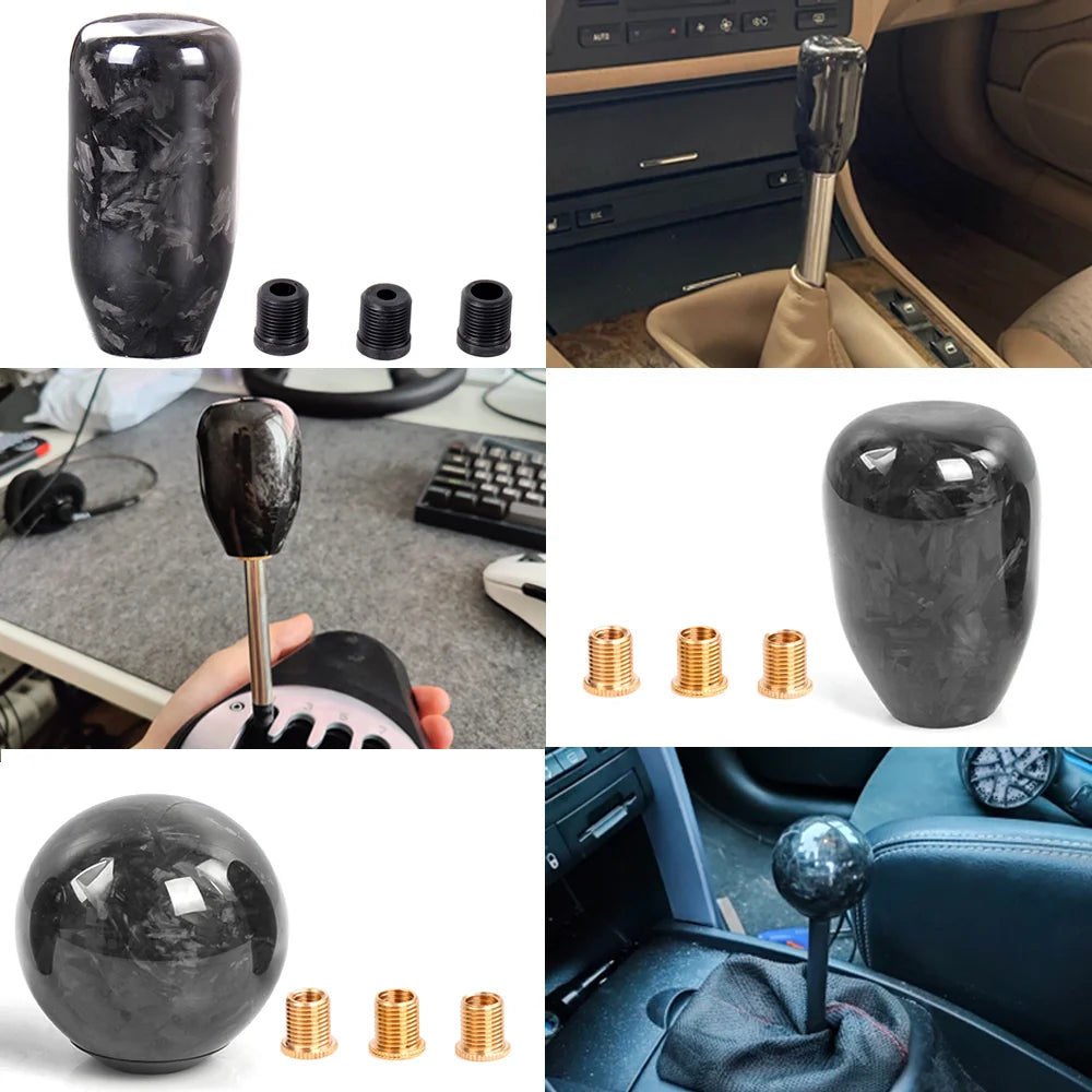 Universal Carbon Forged Fiber Car Gear Shift Knob Manual Transmission Automatic Gear Shifter Lever Handball For Man Gift SFN091