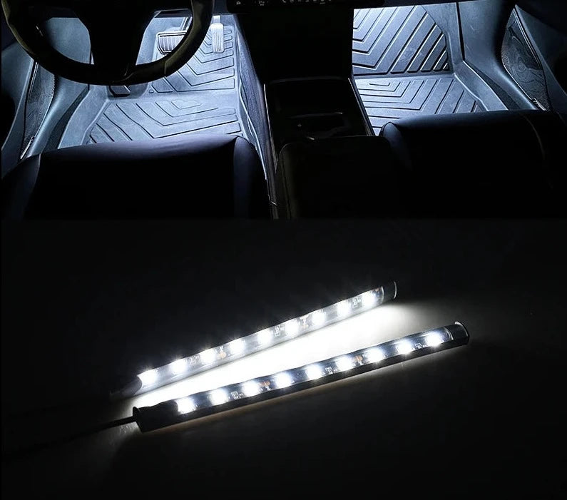 Single Color LED Car Interior Ambient Footwell Light Strip, Set of 2