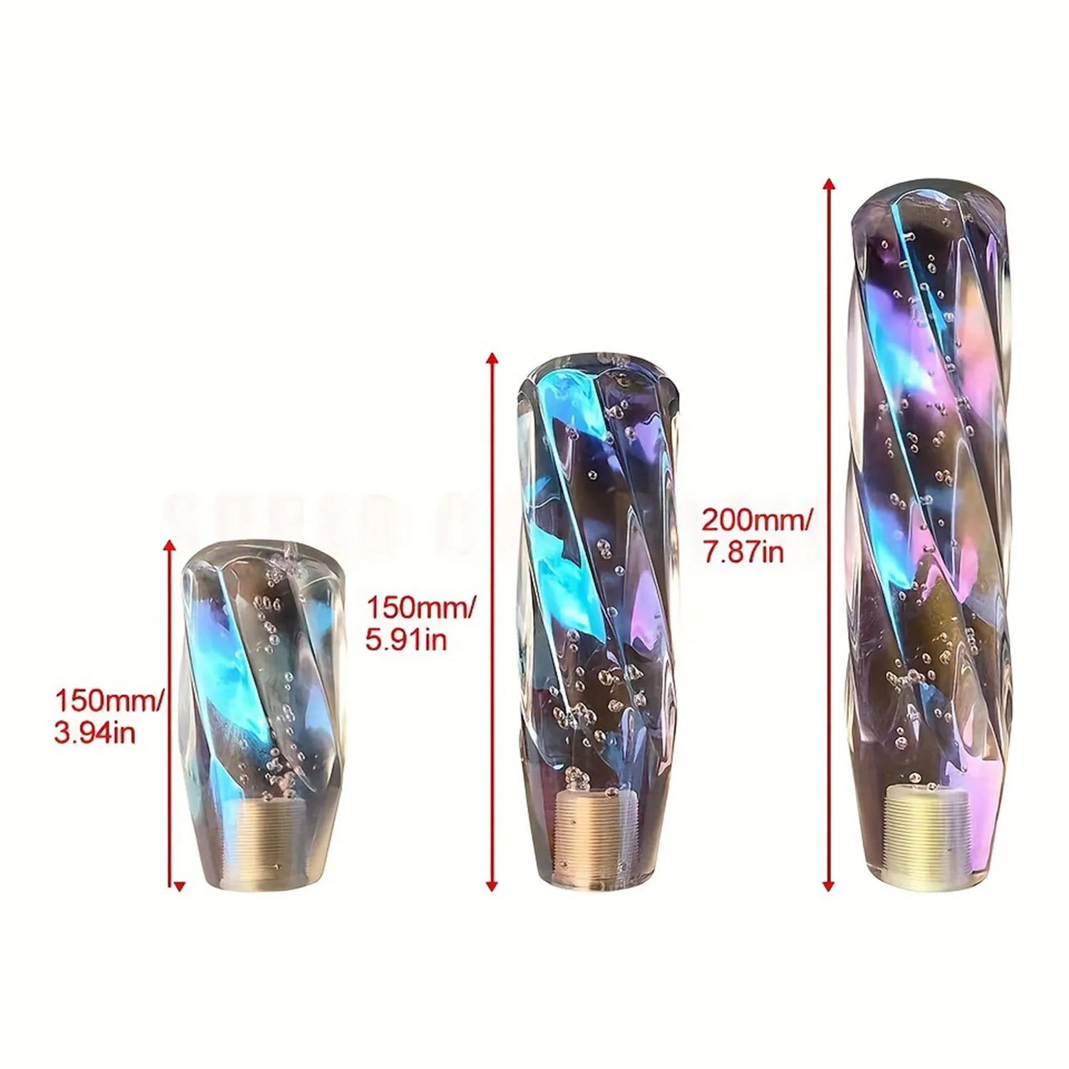 Translucent Color Crystal Wave Diamond Shift Knob, Replacement Shift Knob