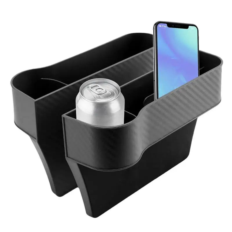 2pcs Car Seat Crevice Storage Box with Anti-skid Design  Cup Holders - Perfect for Organizing Car Accessories