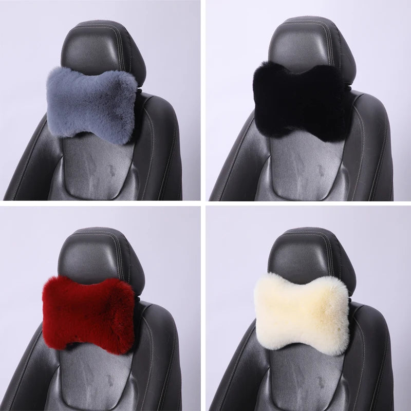 Winter Plush Car Neck Rest Pillow - Ultimate Comfort & Support for Long Drives