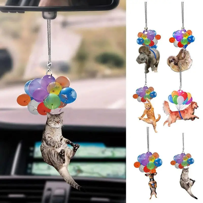 Colorful Balloon Dog Pendant for Car Rearview Mirror Decoration  

Add a touch of whimsy to your vehicle with this delightful colorful balloon dog pendant! Crafted from durable acrylic, it offers a charming double-sided design that reflects light