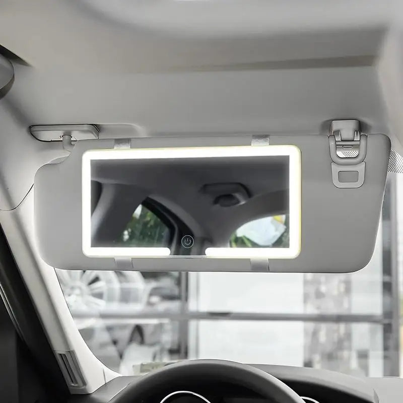 Car Sun Visor Vanity Mirror Car Vanity Mirror with 3 Light Modes and 60 LEDs Rechargeable Cosmetic Mirror Car Mirror Makeup