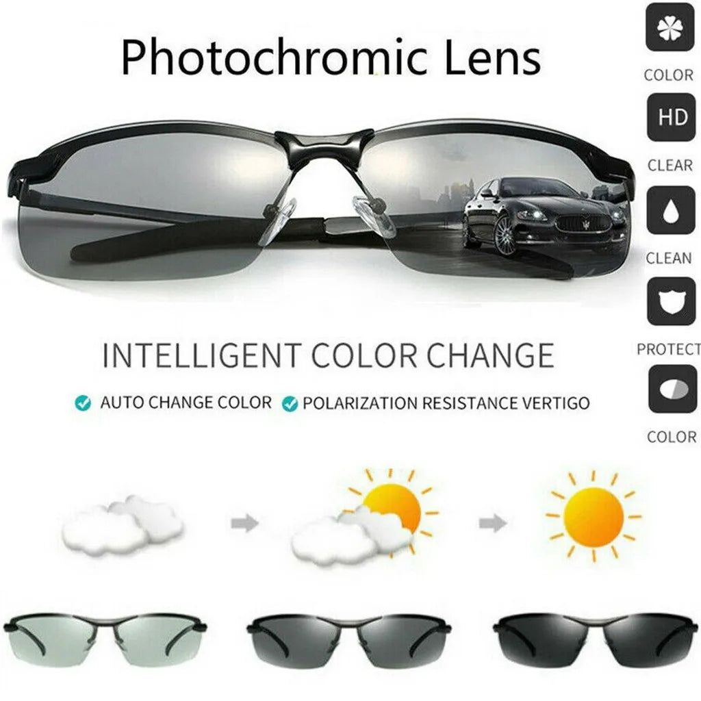 Photochromic Polarized Sunglasses for Outdoor Sports Color-Changing and High Performance