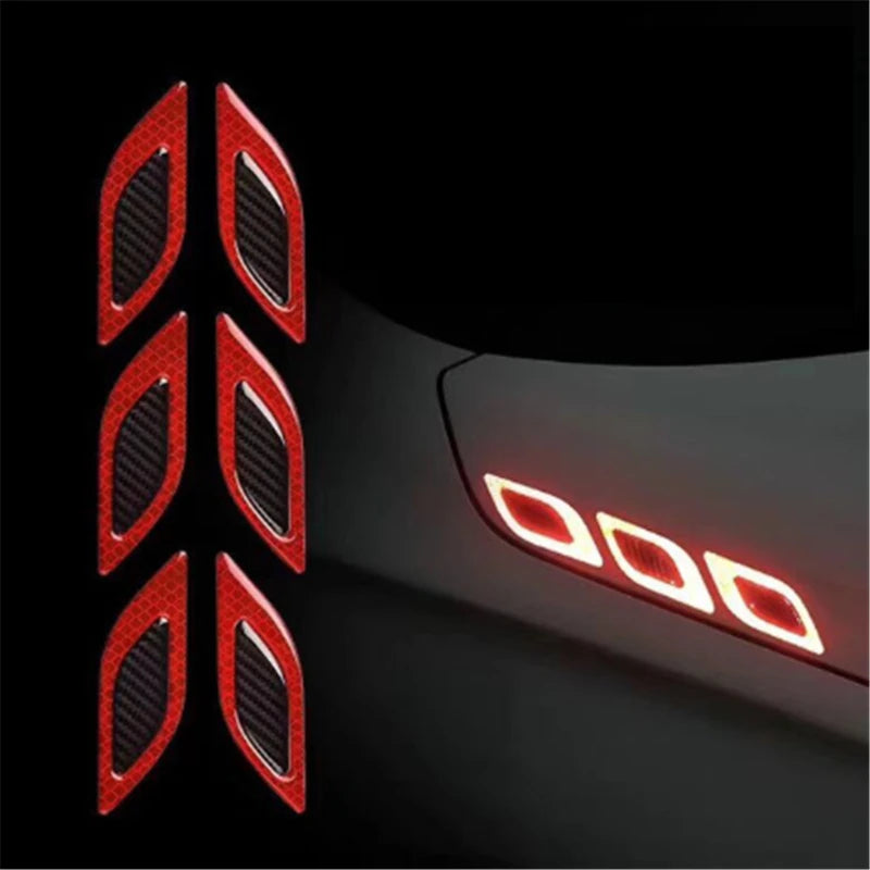 6pc Set Automotive Reflective Decals, Anti-Scratch Safety Warning Sticker for Car Exterior Decorative Accessories