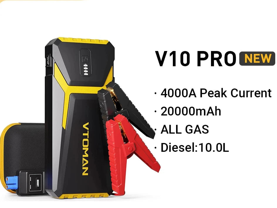 style 2, 4500A- VTOMAN Power Bank 20000mAh Jump Starter Portable Charger Car Booster 4500A Auto Starting Device Emergency Car Battery Starter