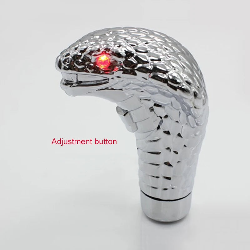 Manual Transmission Cobra Snake Shape LED Shift Knob - Ergonomic Car Handle with Adjustable Lighting