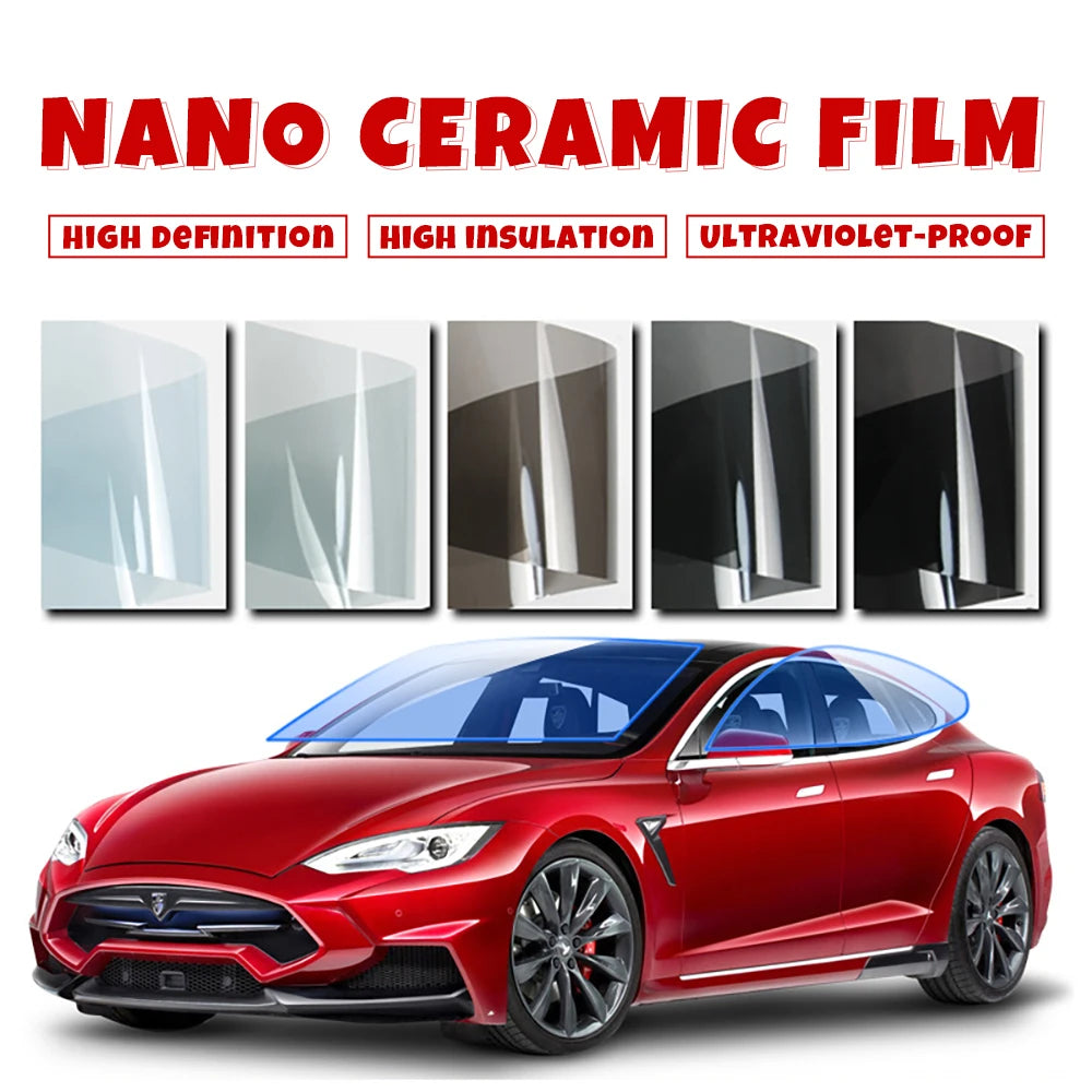 IR100% Thermal Insulation Nano Ceramic Car Window Film - 72x300cm High Definition Heat Protection & Privacy Solution for Vehicles and Home