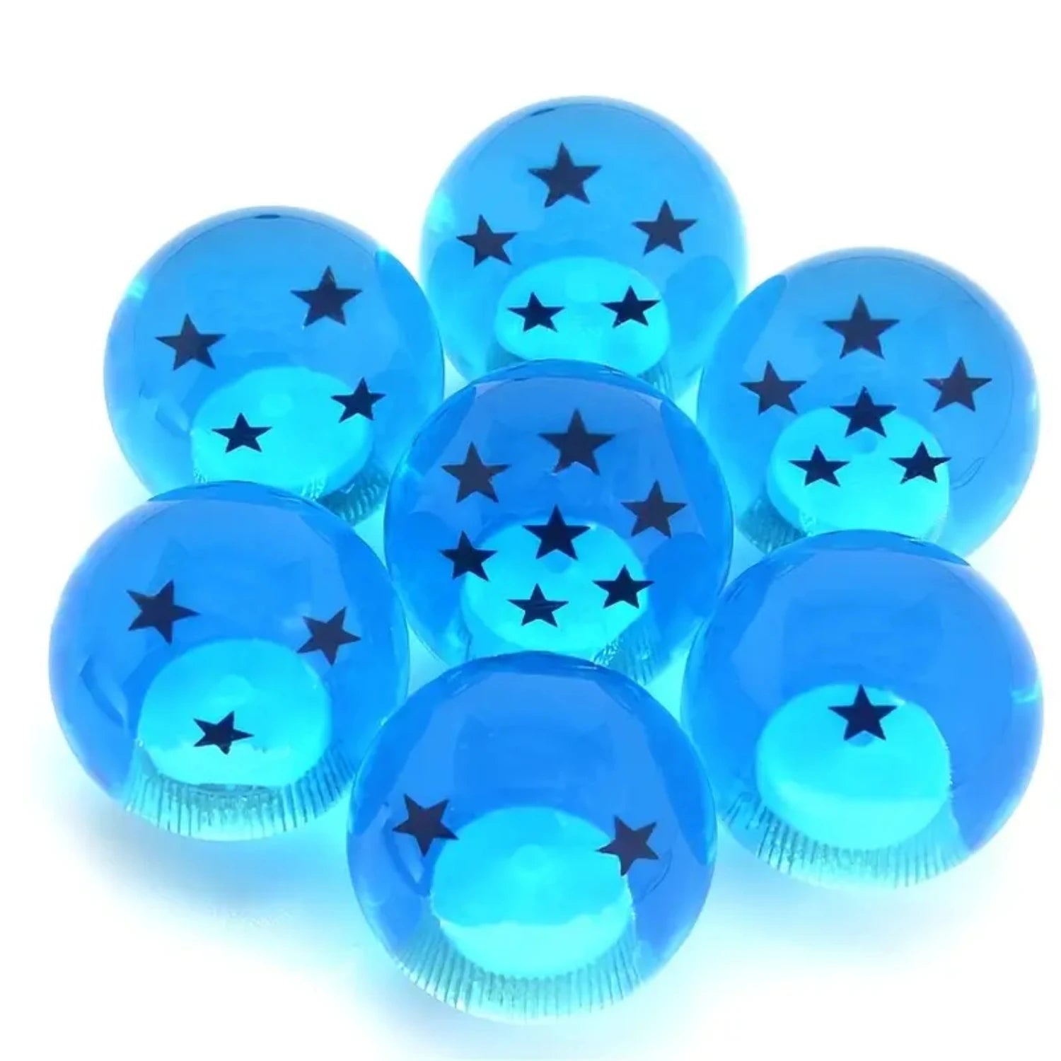 Car Shift Knob, Blue Crystal Acrylic Stars Pattern Round Ball Universal Manual Car Gear Stick Shift Knob Shifter Lever Head Adap